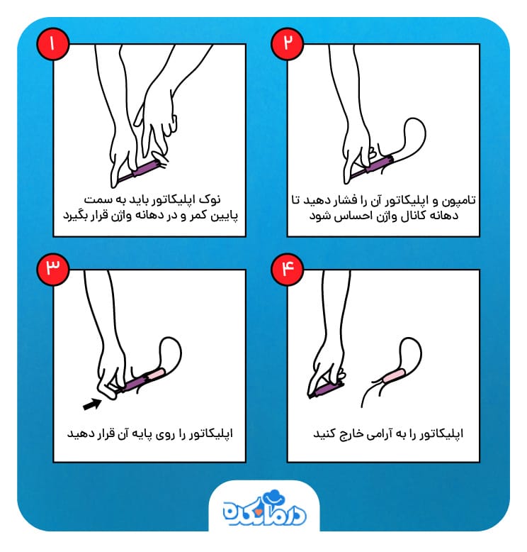 آموزش قرار دادن تامپون با اپلیکاتور