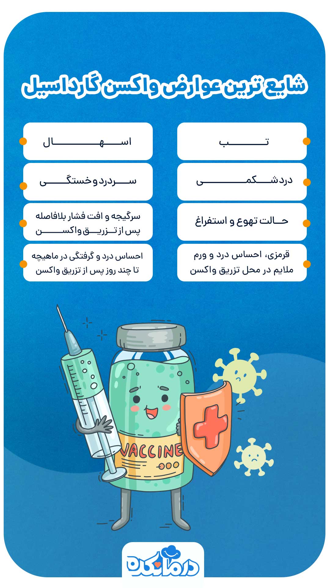 اینفوگرافی عوارض واکسن گارداسیل