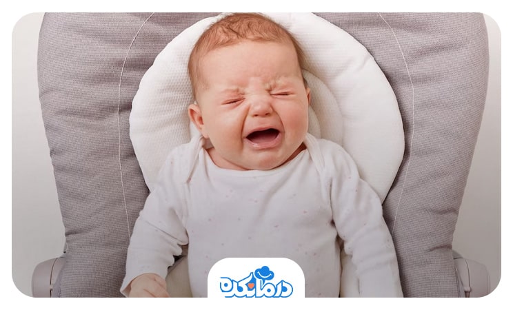 تصویر نوزادی که در حال گریه کردن است.