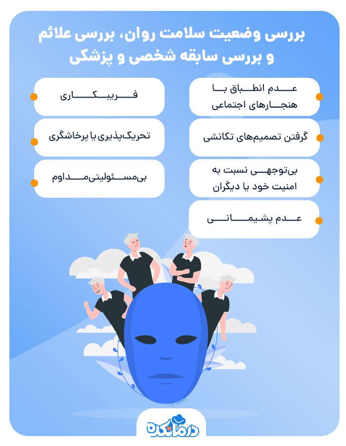 اینفوگرافی درباره راه‌های تشخیص اختلال شخصیت ضد اجتماعی