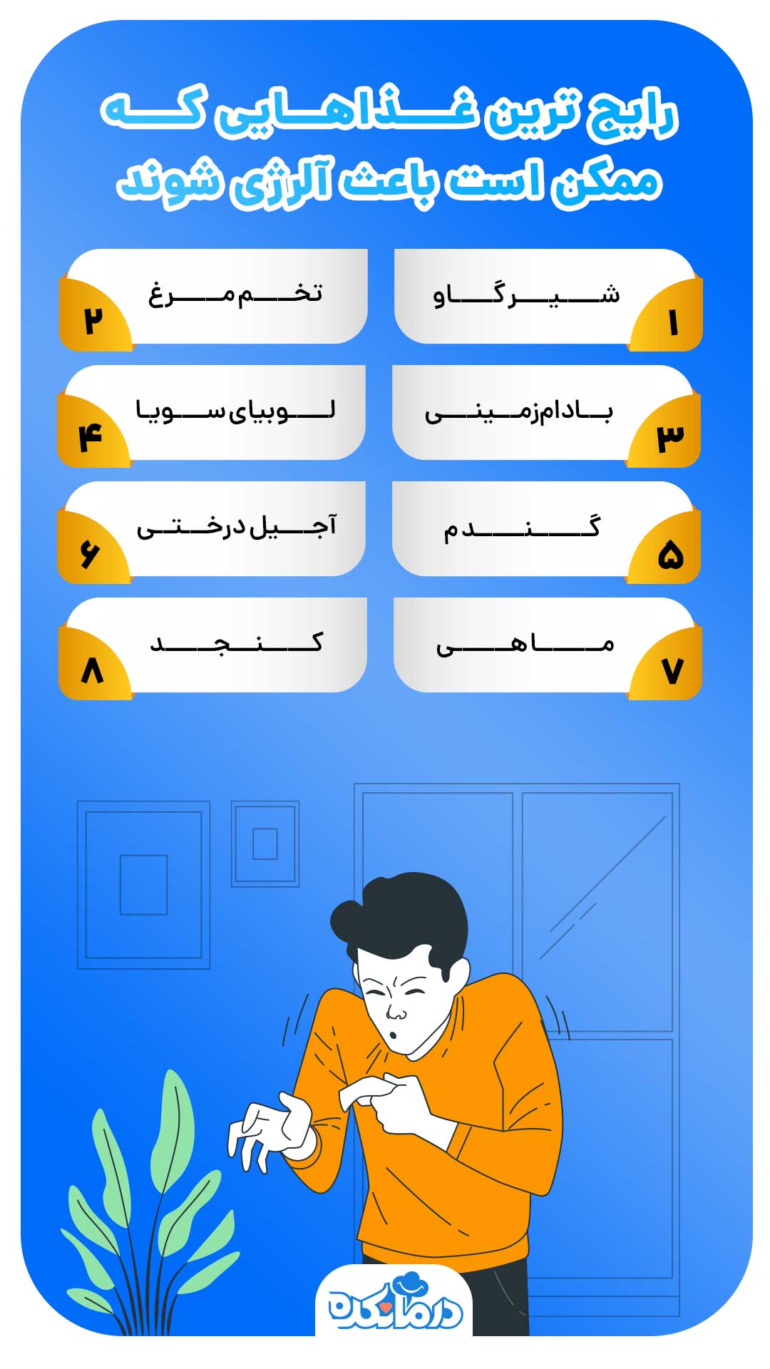 اینفوگرافی درباره لیست مواد غذایی آلرژی زا