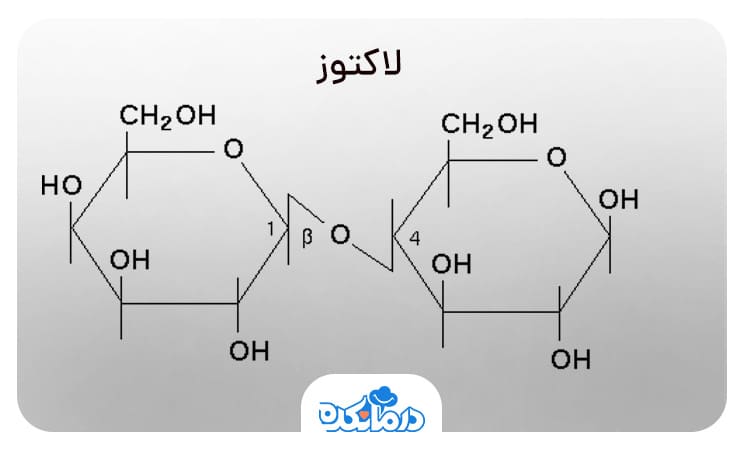 تصویر ساختار قند شیر (لاکتوز)