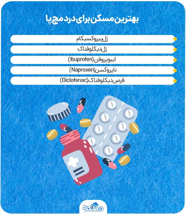 اینفوگرافیک بهترین مسکن برای درد مچ‌پا