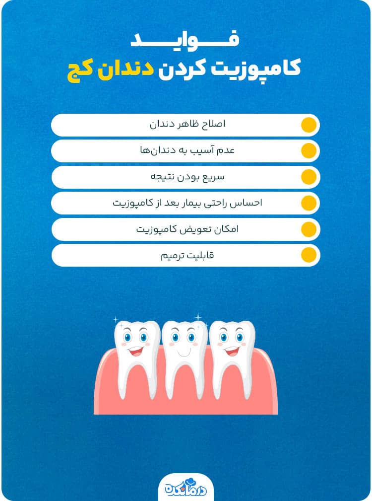 اینفوگرافی فواید کامپوزیت کردن دندان کج