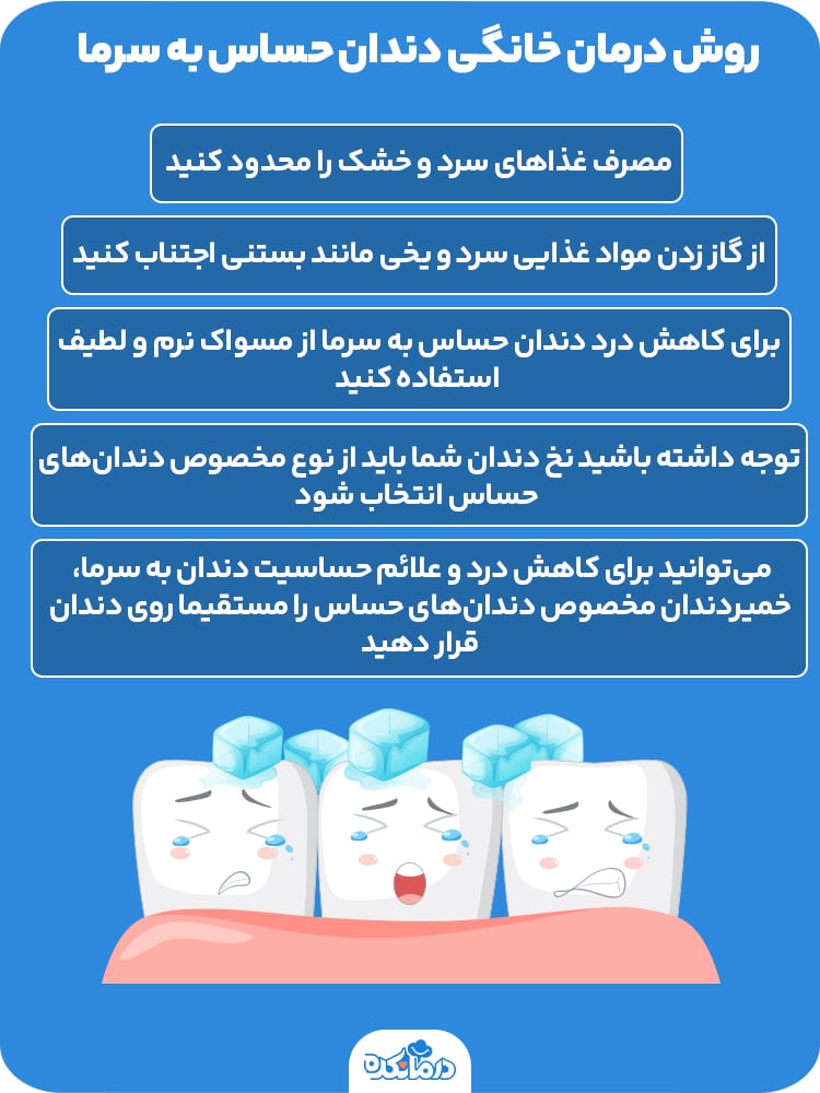 اینفوگرافیک روش درمان خانگی دندان حساس به سرما