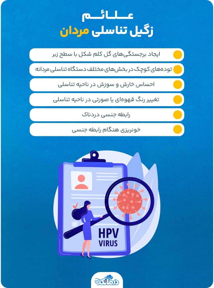 اینفوگرافیک علائم زگیل تناسلی مردان