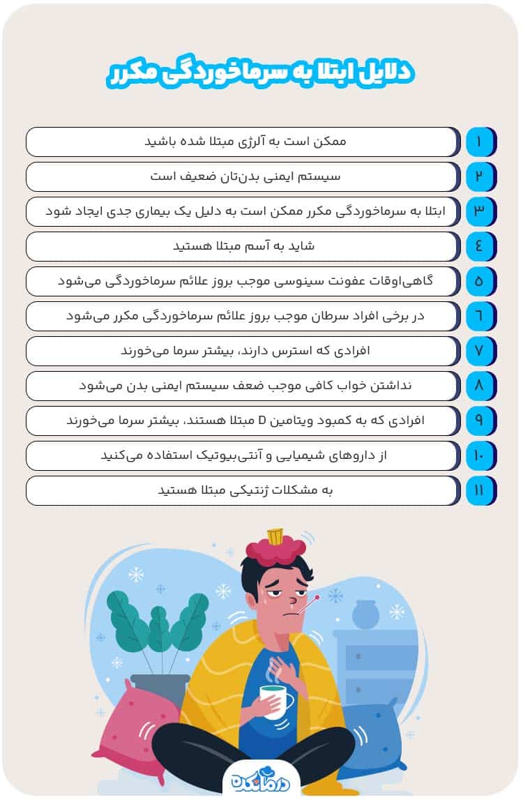 اینفوگرافی دلایل ابتلا به سرماخوردگی مکرر