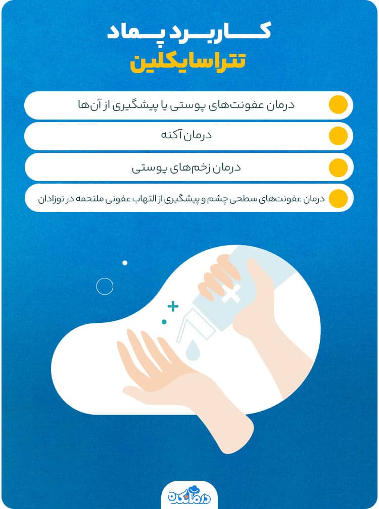 اینفوگرافی درباره کاربرد پماد تتراسایکلین