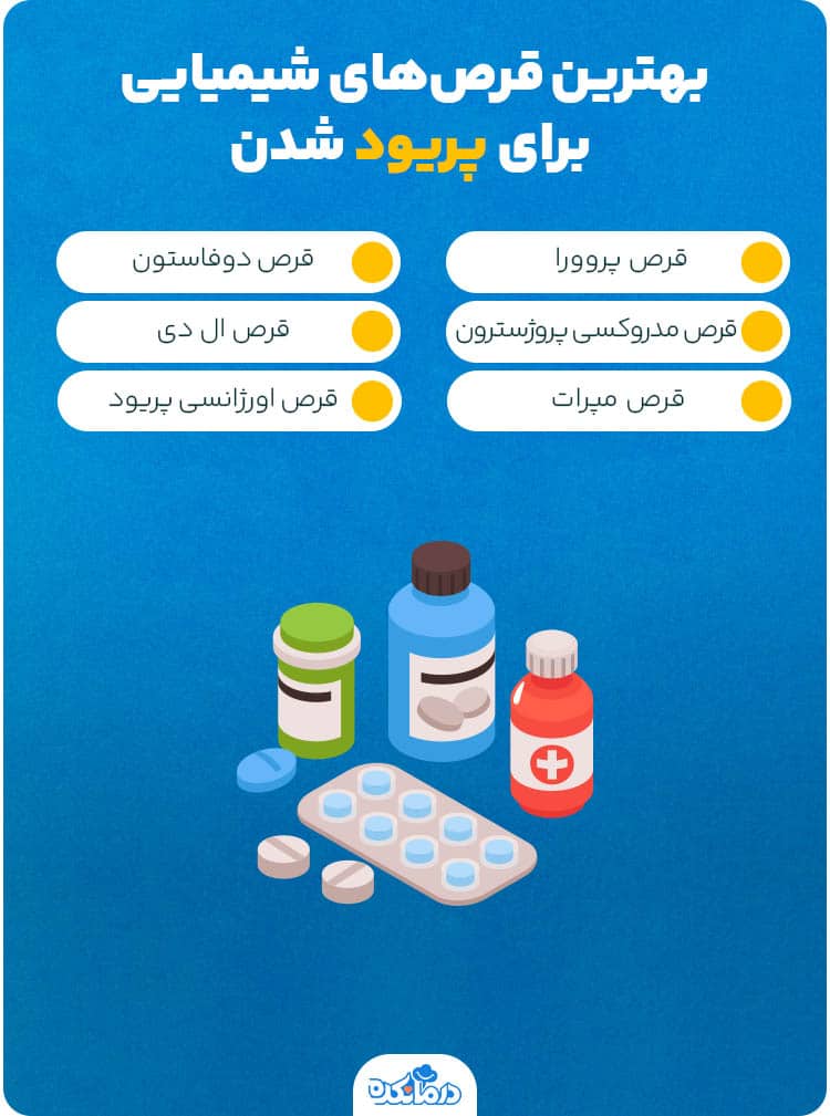 اینفوگرافیک بهترین قرص‌های شیمیایی برای پریود شدن