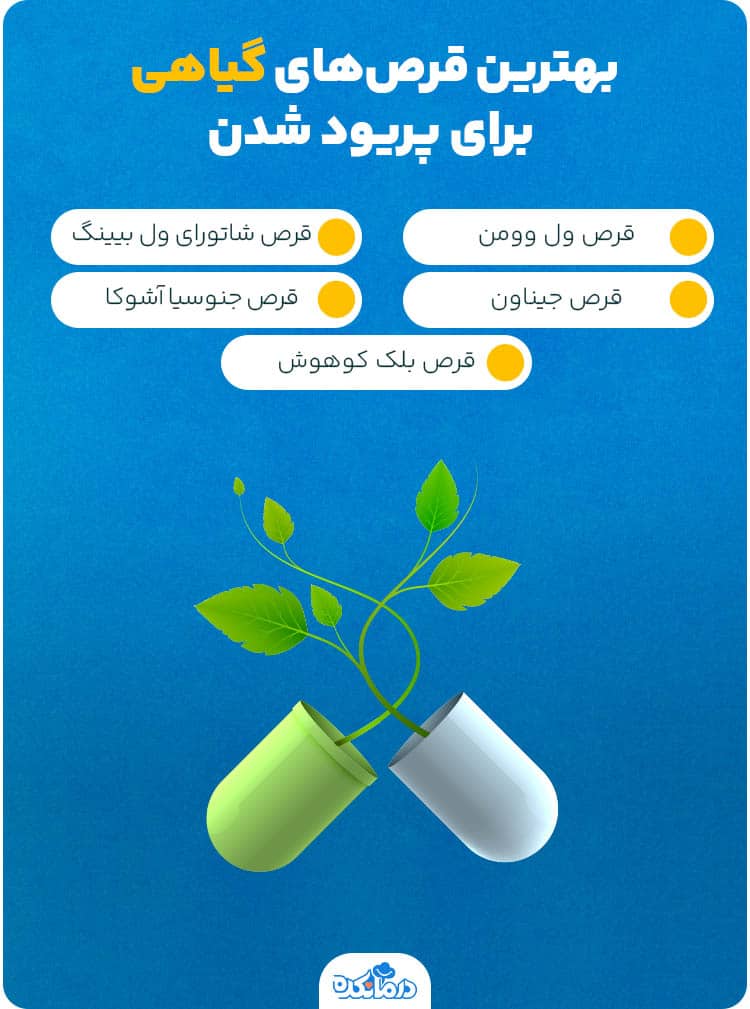 اینفوگرافیک بهترین قرص گیاهی برای پریود شدن