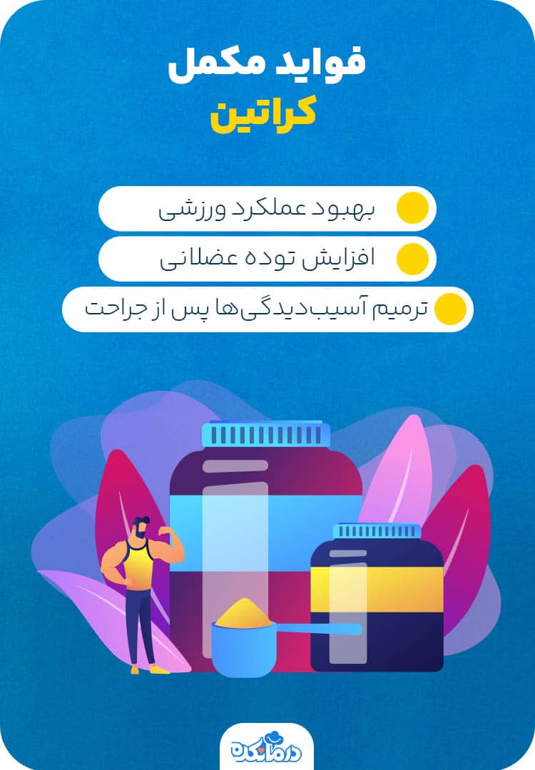 اینفوگرافی درباره فواید مکمل کراتین