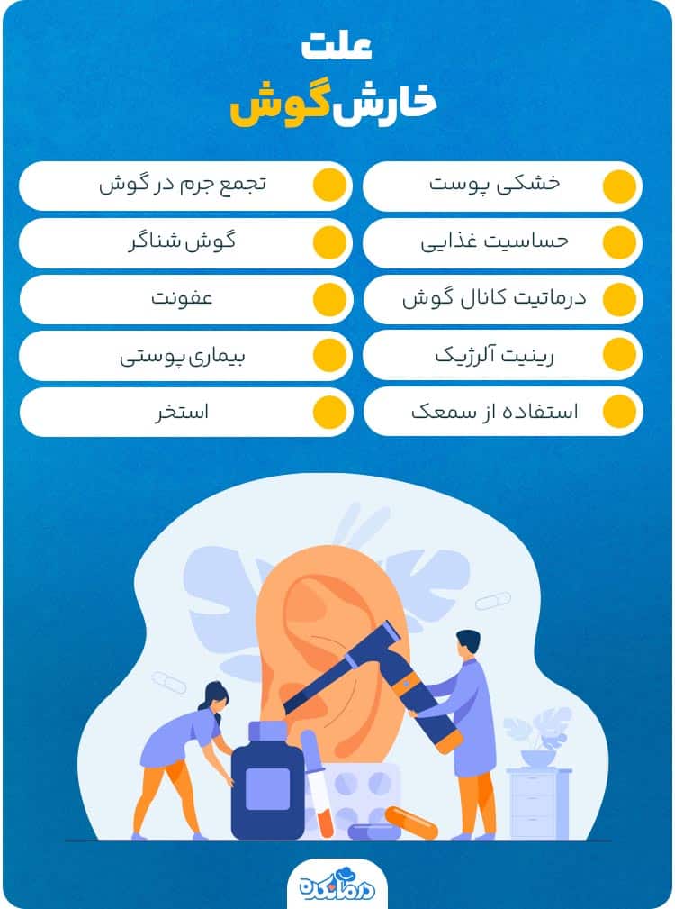 اینفوگرافیک علت خارش‌گوش