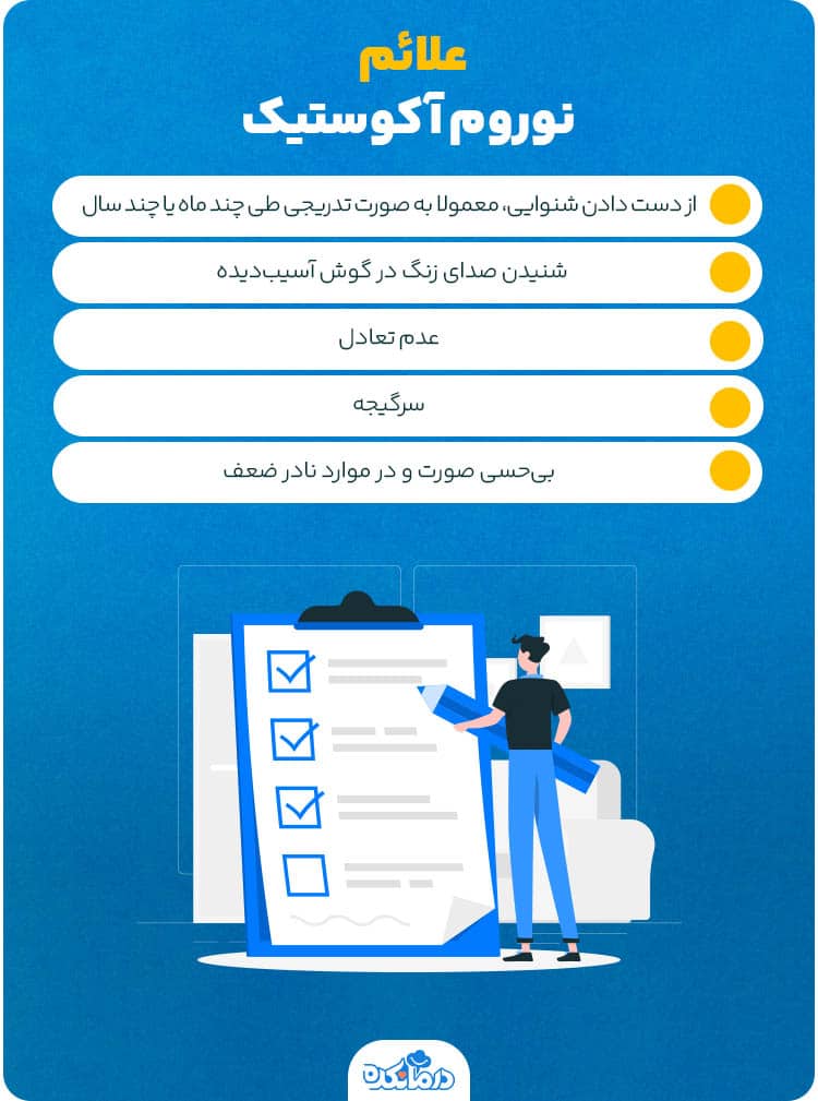 اینفوگرافی درباره علائم نوروم آکوستیک