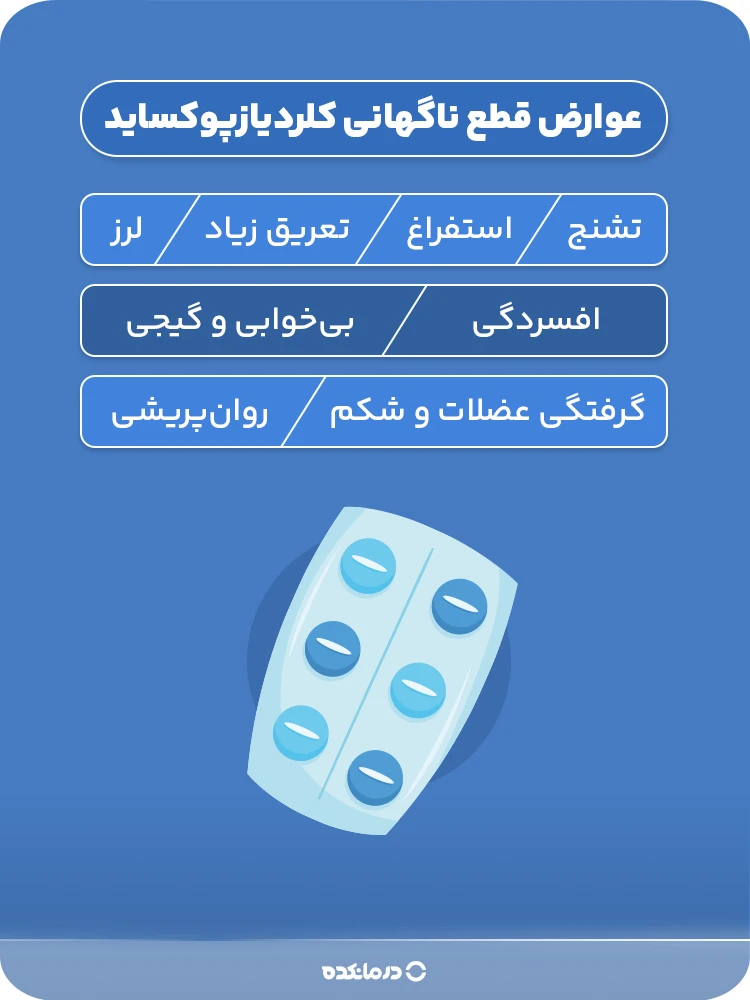 اینفوگرافیک عوارض قطع ناگهانی کلردیازپوکساید