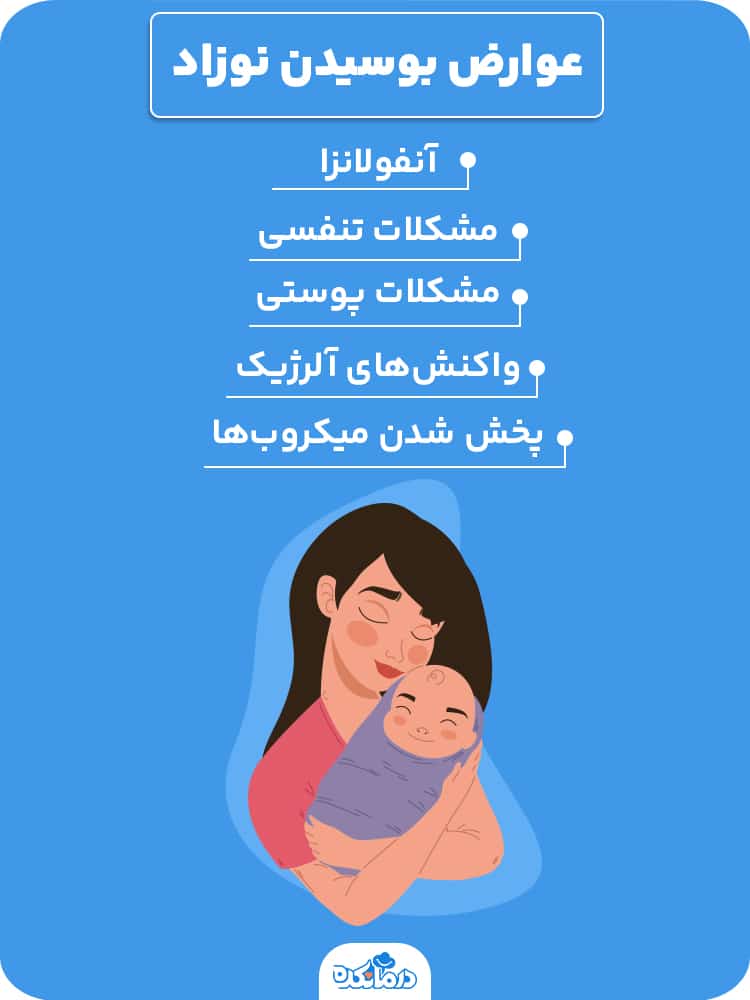 اینفوگرافی درباره عوارض بوسیدن نوزاد