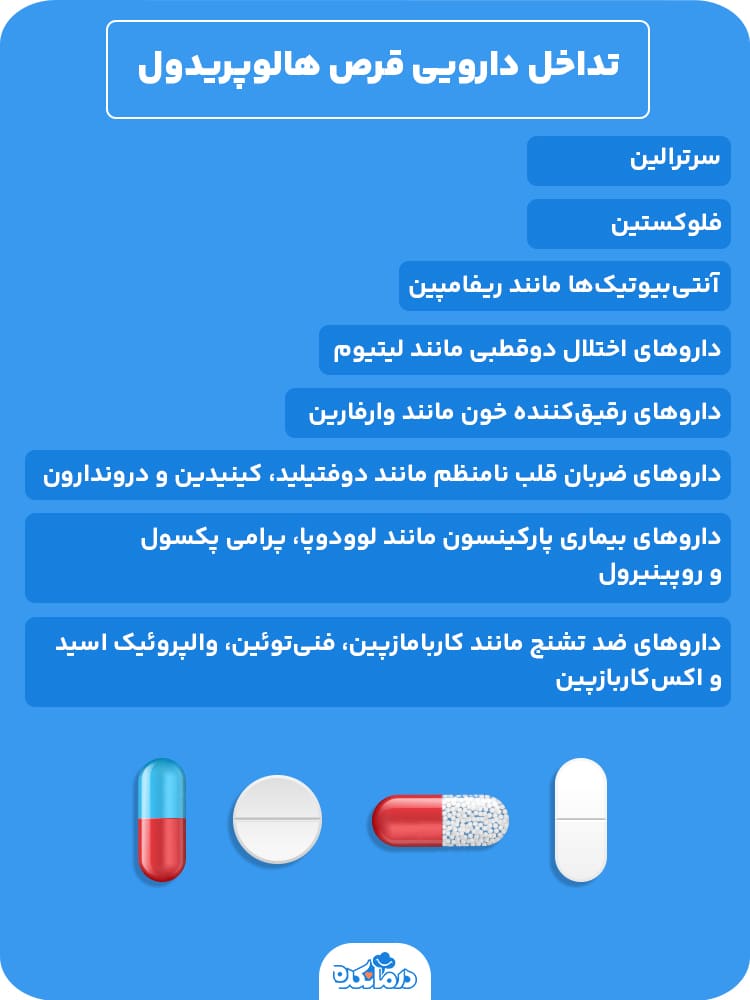 اینفوگرافیک تداخل دارویی قرص هالوپریدول