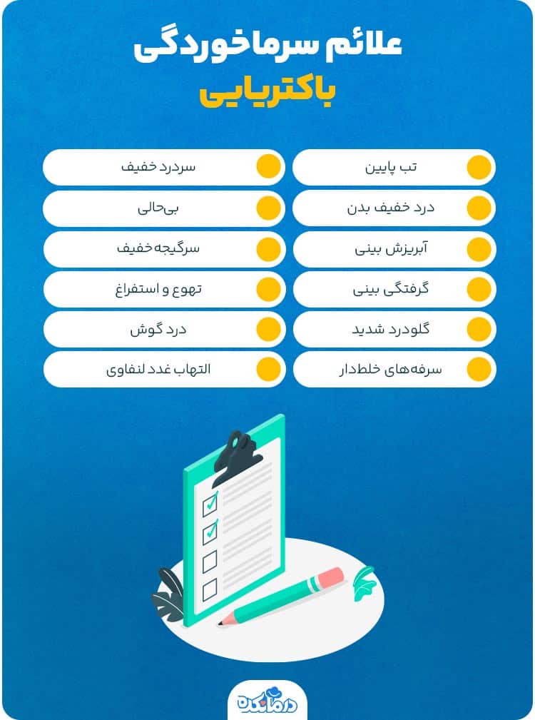 اینفوگرافی علائم سرماخوردگی باکتریایی