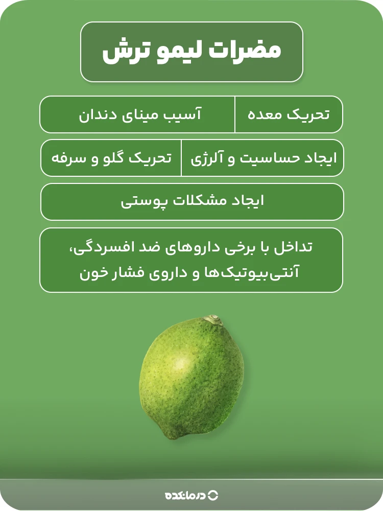 اینفوگرافیک مضرات لیمو ترش