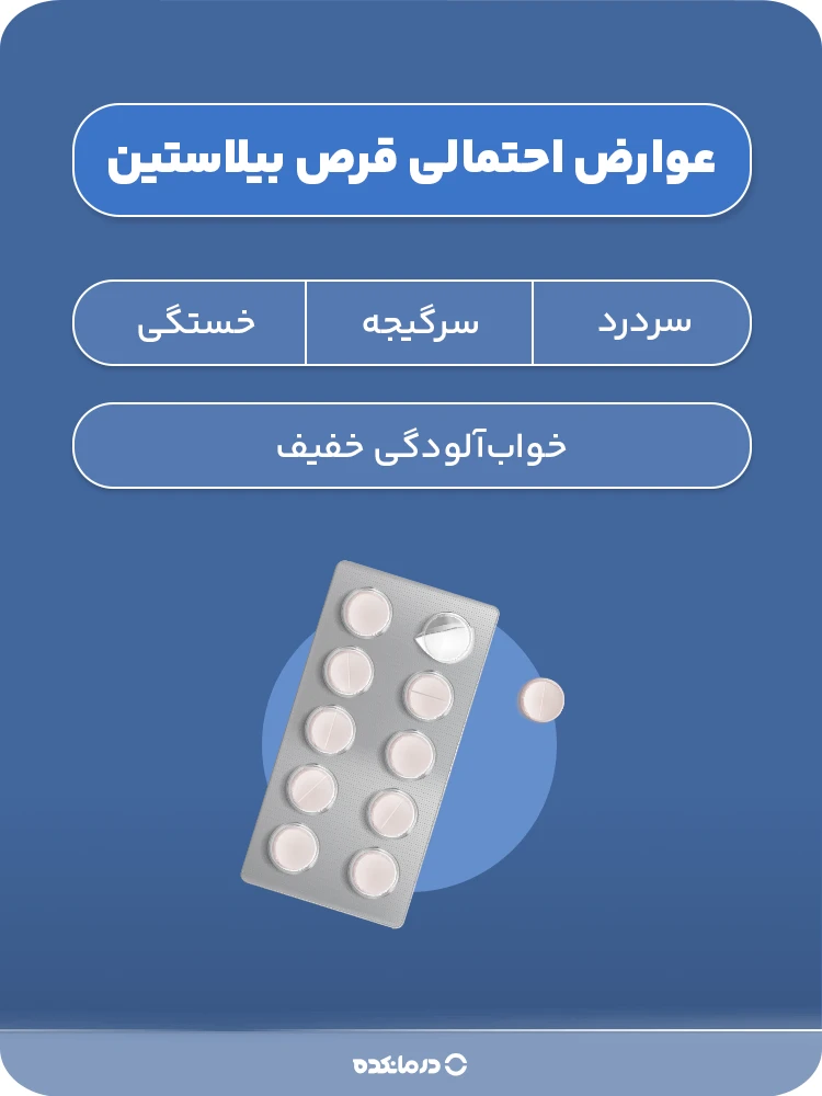 اینفوگرافیک عوارض احتمالی قرص بیلاستین