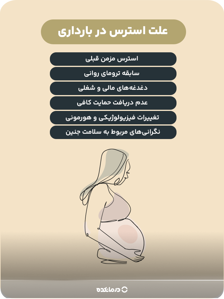 اینفوگرافی علت استرس در بارداری