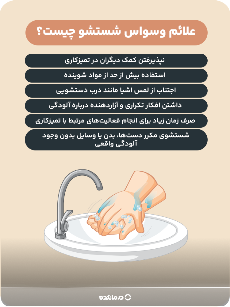 اینفوگرافیک علائم وسواس شستشو