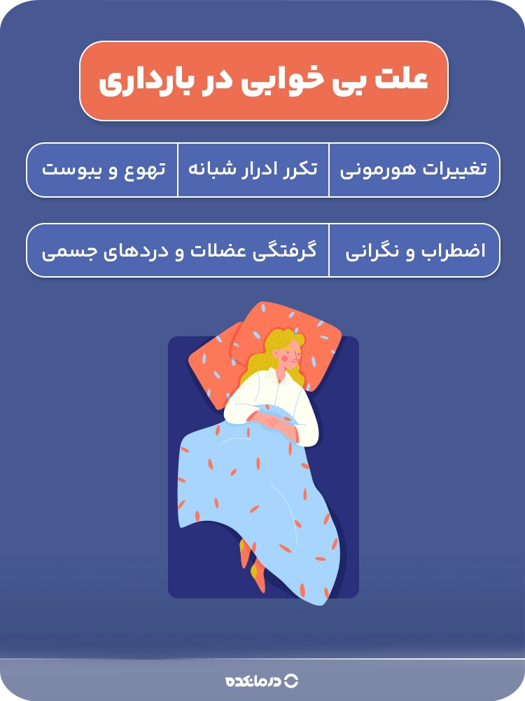 اینفوگرافی علت بی خوابی در بارداری
