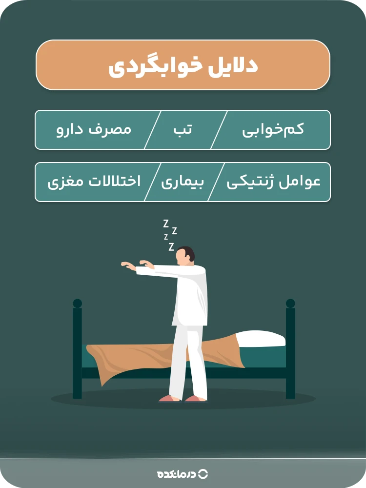 اینفوگرافی «دلایل خوابگردی» ۶ مورد