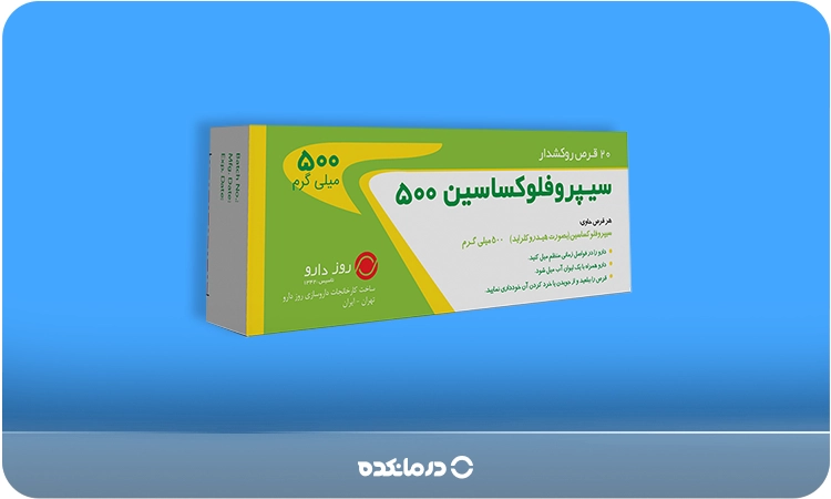 تصویر جعبه داروی سیپروفلوکساسین را میبینید