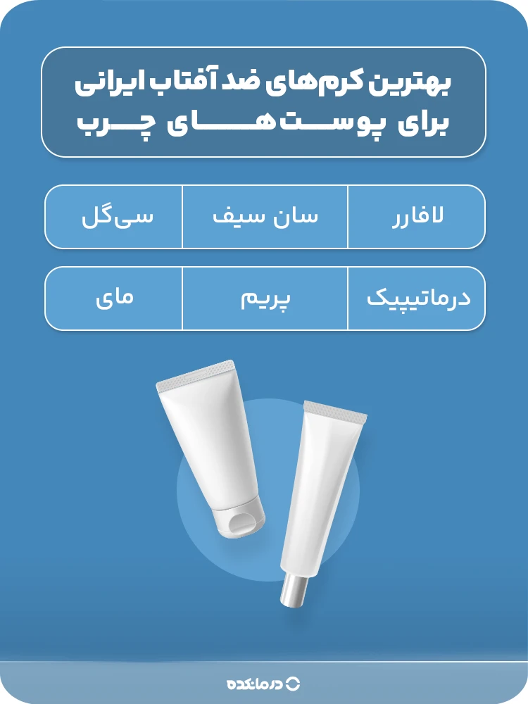 اینفوگرافیک بهترین کرمهای ضد آفتاب ایرانی برای پوستهای چرب