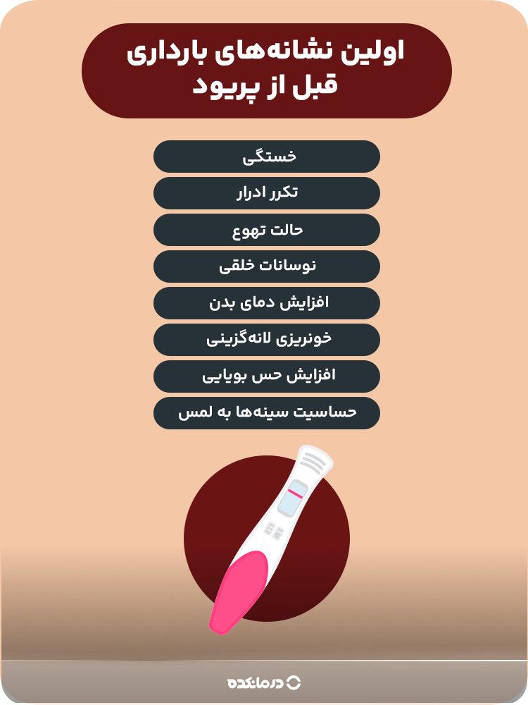 اینفوگرافی اولین نشانههای بارداری قبل از پریود