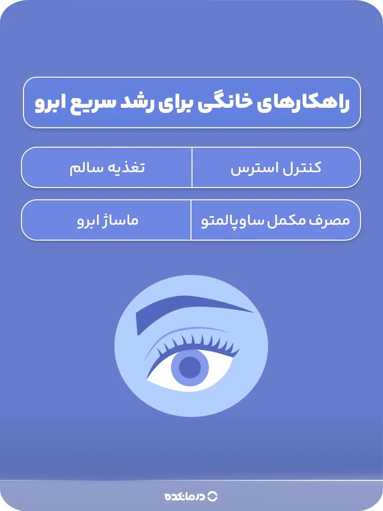 اینفوگرافی راهکارهای خانگی برای رشد سریع ابرو