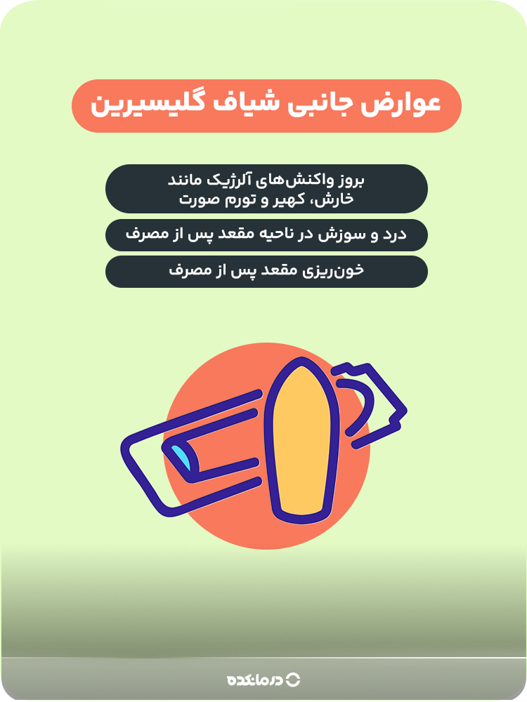 اینفوگرافیک عوارض جانبی شیاف گلیسیرین