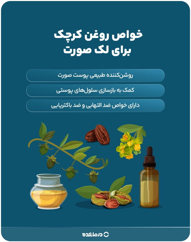 اینفوگرافیک خواص روغن کرچک برای لک صورت
