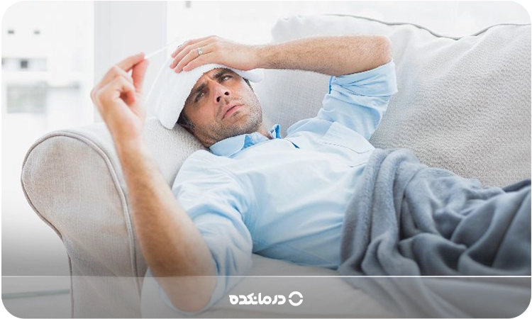 تصویر یک فرد مبتلا به تب را می بینید