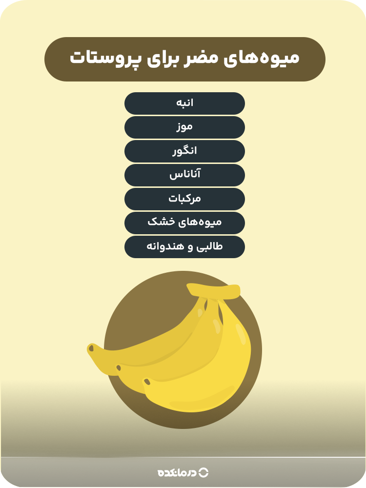 اینفوگرافی «میوههای مضر برای پروستات» (۷ مورد)
