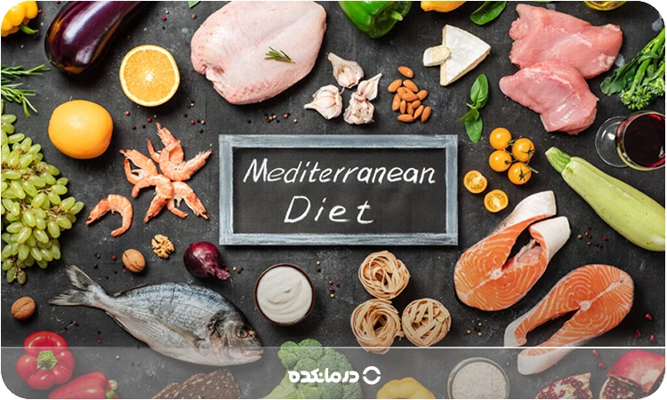 تصویر غذاهای مربوط به رژیم مدیترانهای را می بینید