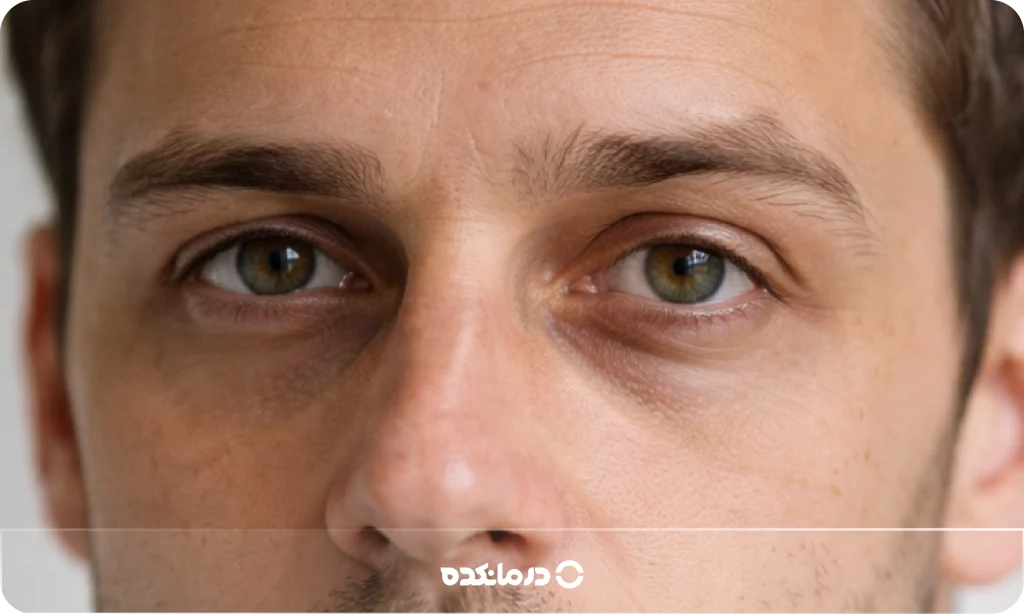 تصویر تیرگی دور چشم همراه با گودی را می بینید