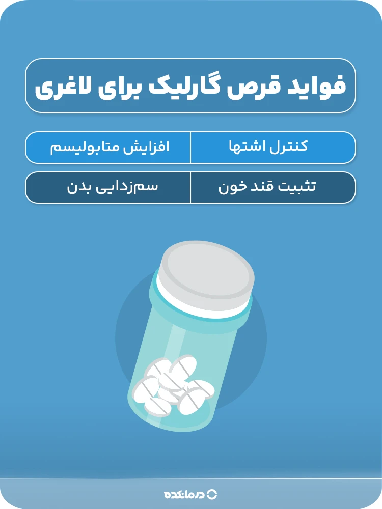 اینفوگرافی «فواید قرص گارلیک برای لاغری»