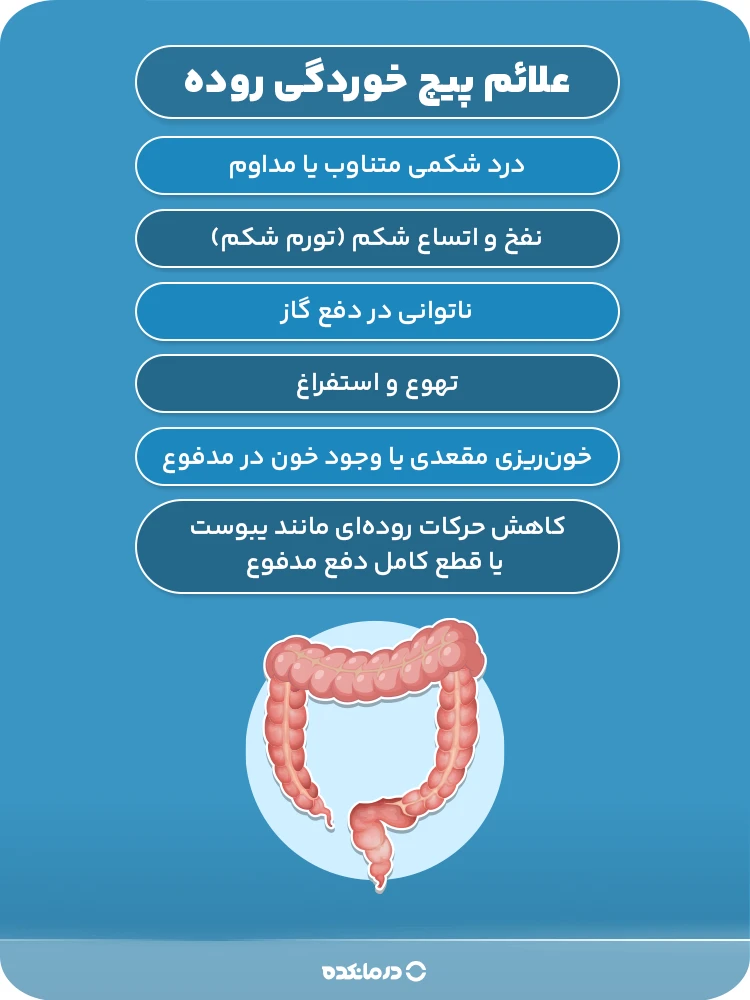 اینفوگرافیک علائم پیچ خوردگی روده