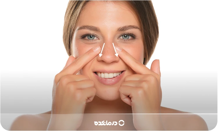 تصویر روش صحیح ماساژ بینی بعد از عمل را می بینید