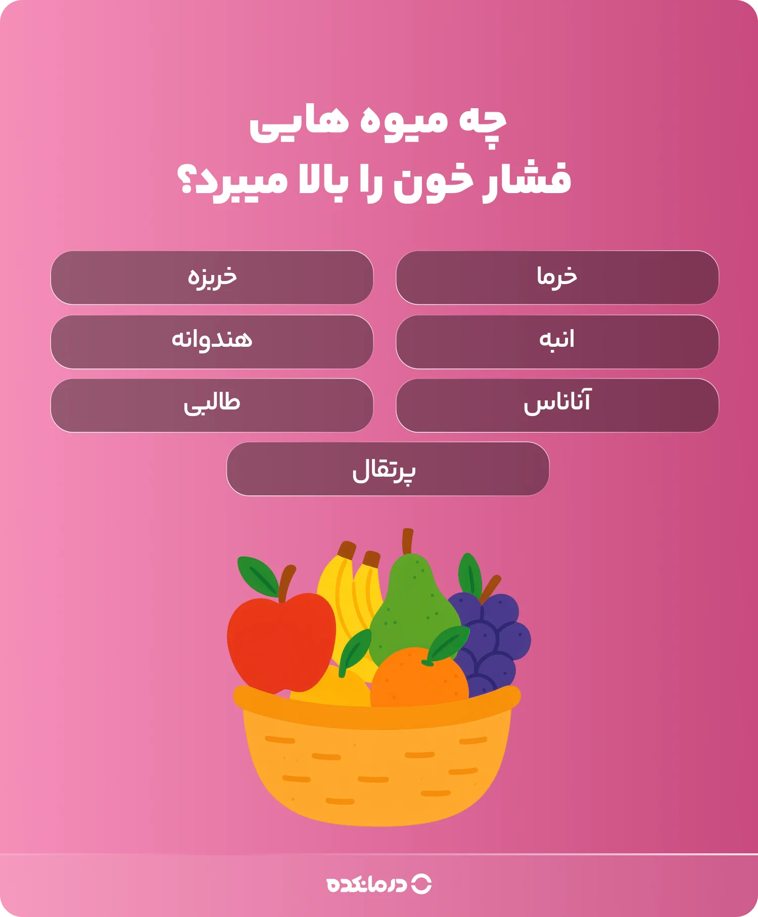 اینفوگرافی چه میوه هایی فشار خون را بالا میبرد؟