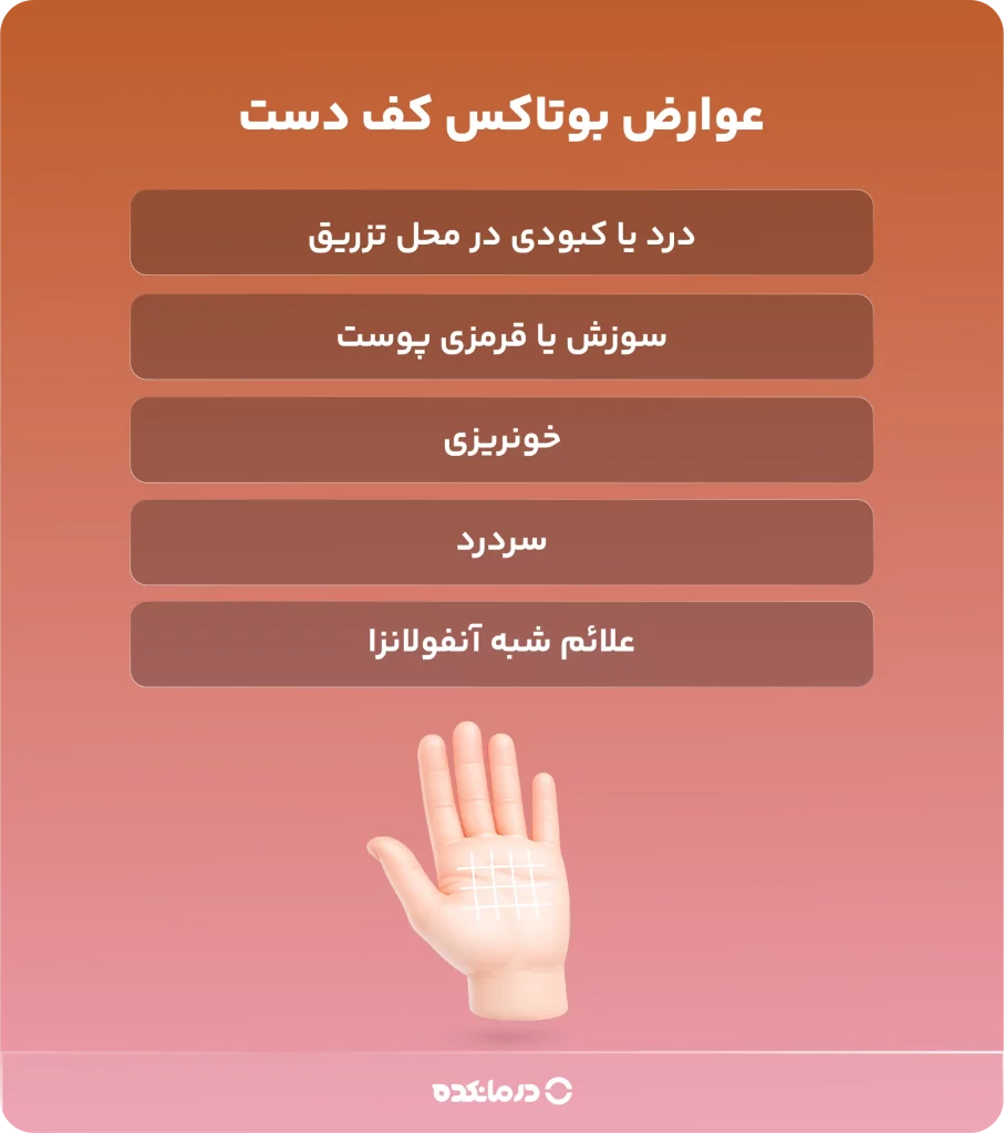 اینفوگرافی «عوارض بوتاکس کف دست» 