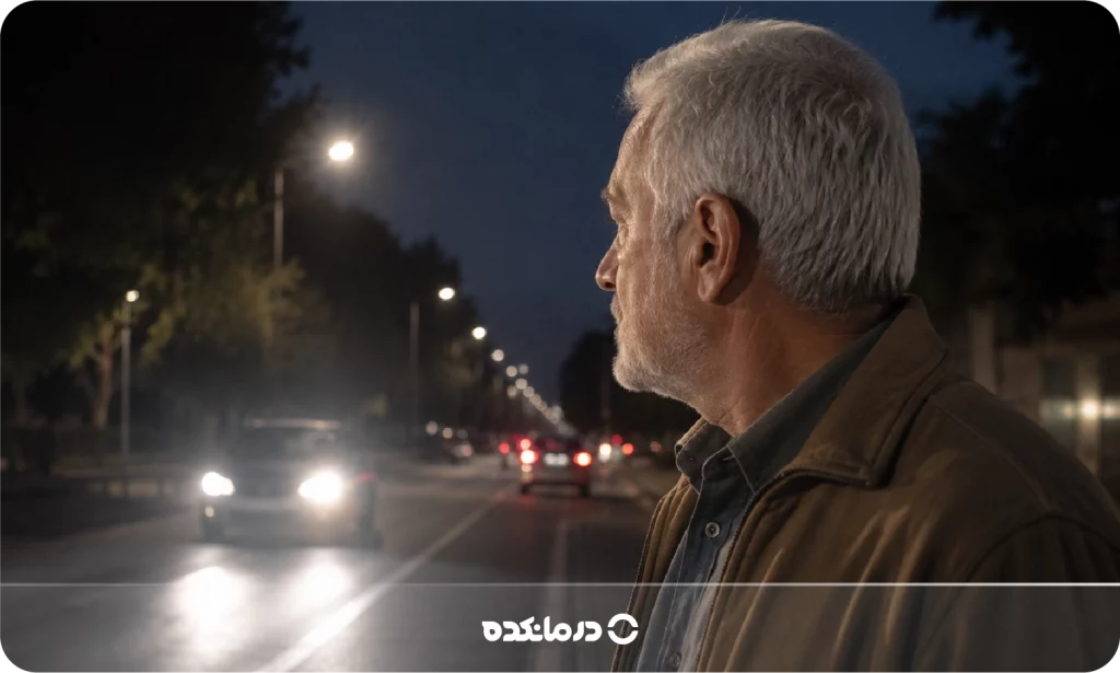 تصویر فردی که به شب کوری مبتلا است را می بینید