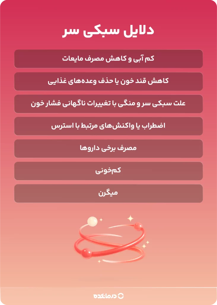 اینفوگرافی دلایل سبکی سر