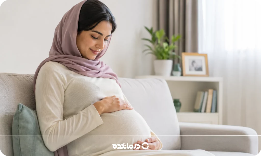تصویر یک زن باردار را می بینید