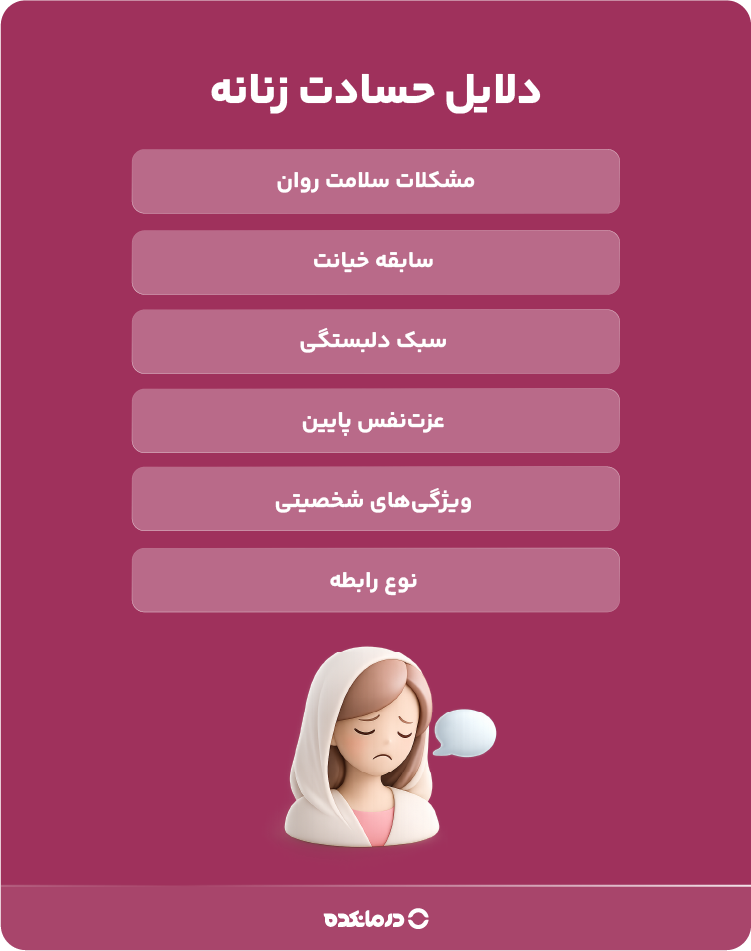 اینفوگرافی «دلایل حسادت زنانه»