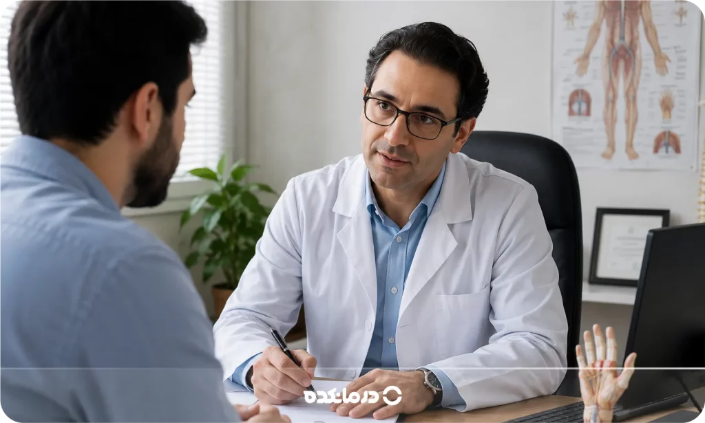 تصویر یک بیمار در مطب پزشک