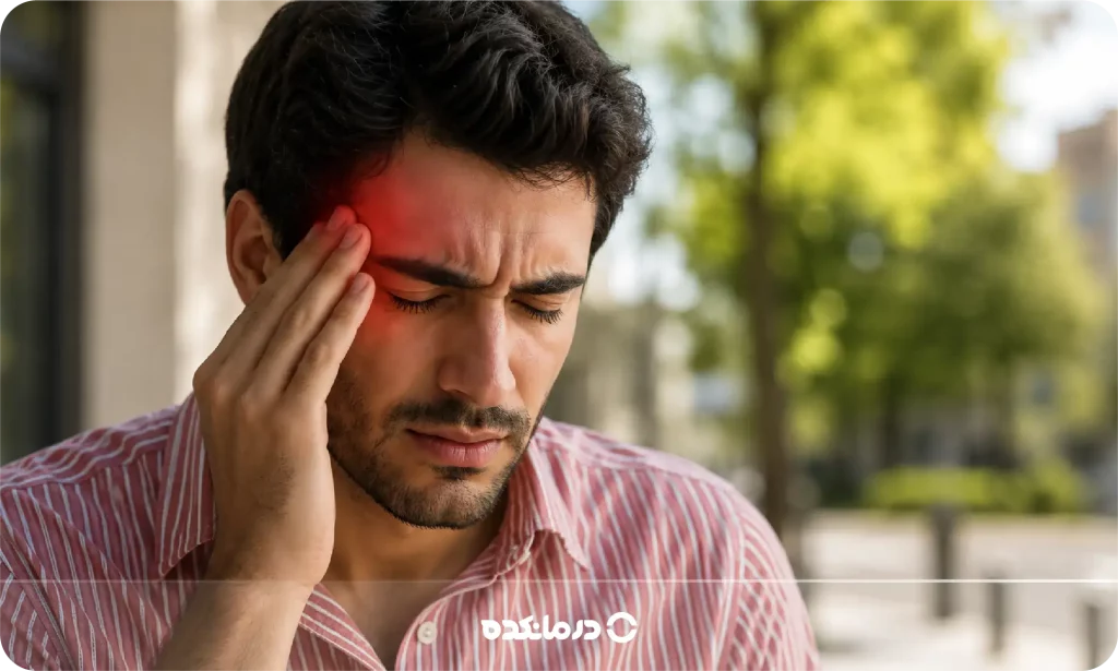تصویر فرد مبتلا به سردرد در یک سمت را می بینید