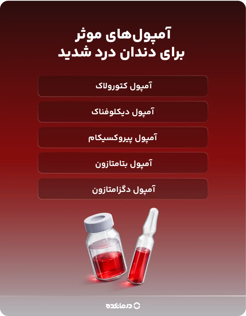 اینفوگرافیک آمپولهای موثر برای دندان درد شدید