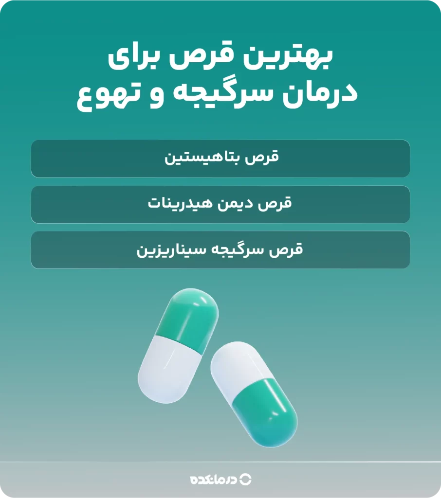 اینفوگرافی بهترین قرص برای درمان سرگیجه و تهوع